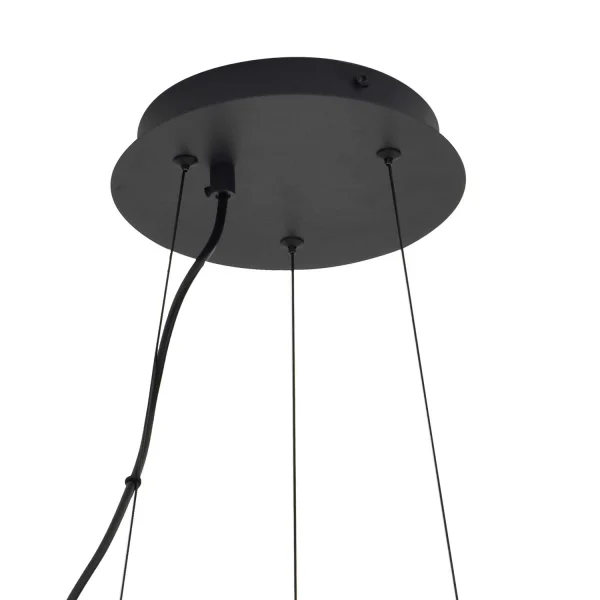 LAMPADA DA SOFFITTO 11 LUCI FERRO NERO CON PARALUME BIANCO NICOLETTA