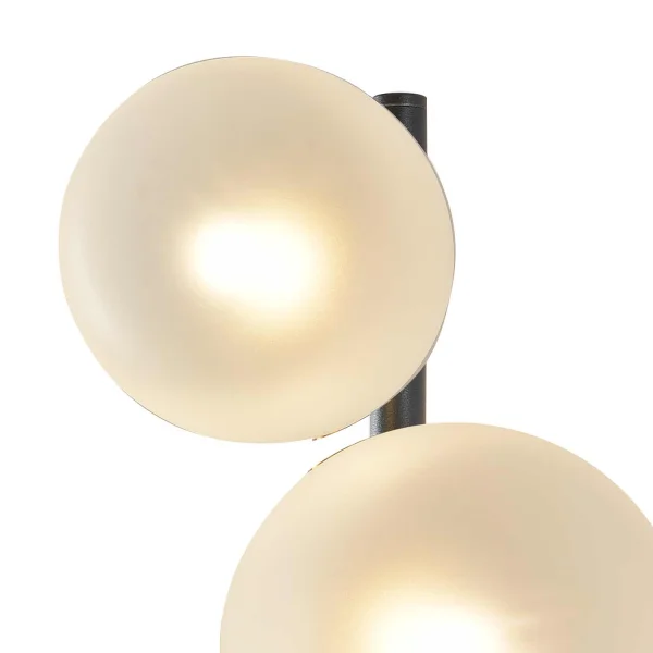 APPLIQUE 3 LUCI FERRO NERO CON PARALUME BIANCO NICOLETTA