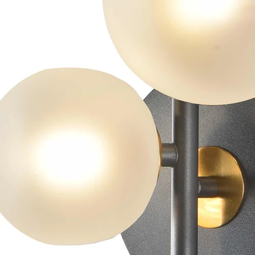 APPLIQUE 3 LUCI FERRO NERO CON PARALUME BIANCO NICOLETTA