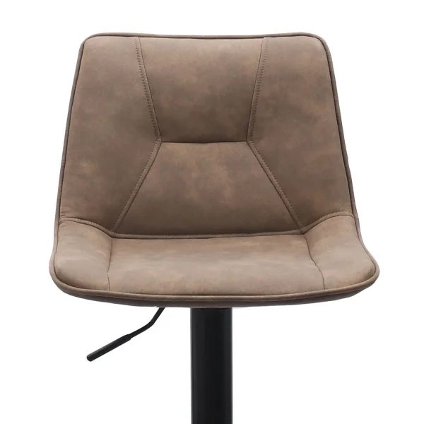 TABURETE HAWAII PATA COLOR NEGRO TEXTIL MARRÓN ENVEJECIDO