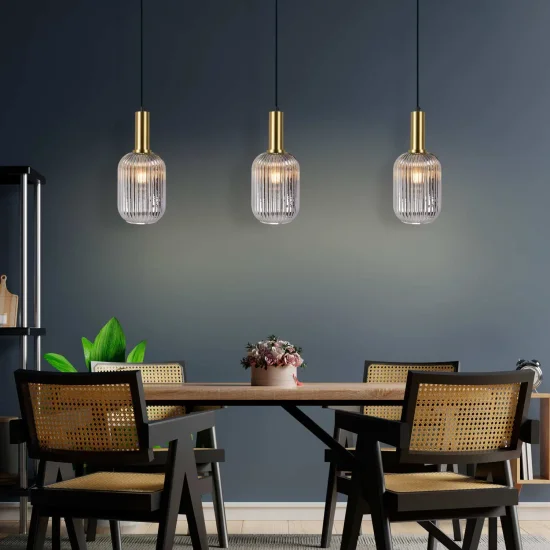 Sospensione a 1 luce Abat-jour Fumé Specchiato E27 Shelby| Lúzete 2