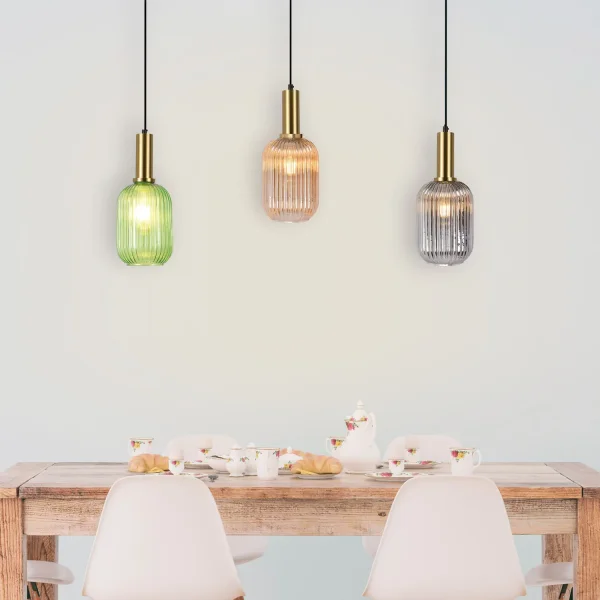 Sospensione a 1 luce Abat-jour Fumé Specchiato E27 Shelby| Lúzete