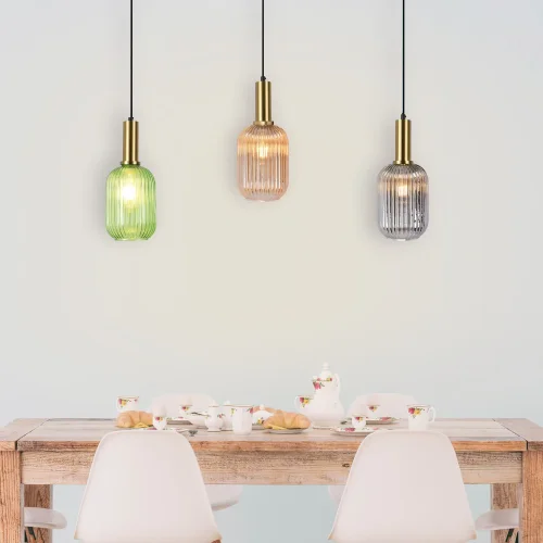 Sospensione a 1 luce Abat-jour Fumé Specchiato E27 Shelby| Lúzete