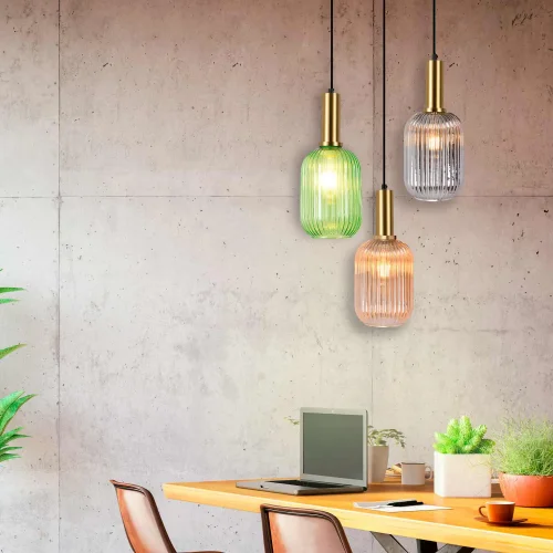 Sospensione a 1 luce Abat-jour Fumé Specchiato E27 Shelby| Lúzete