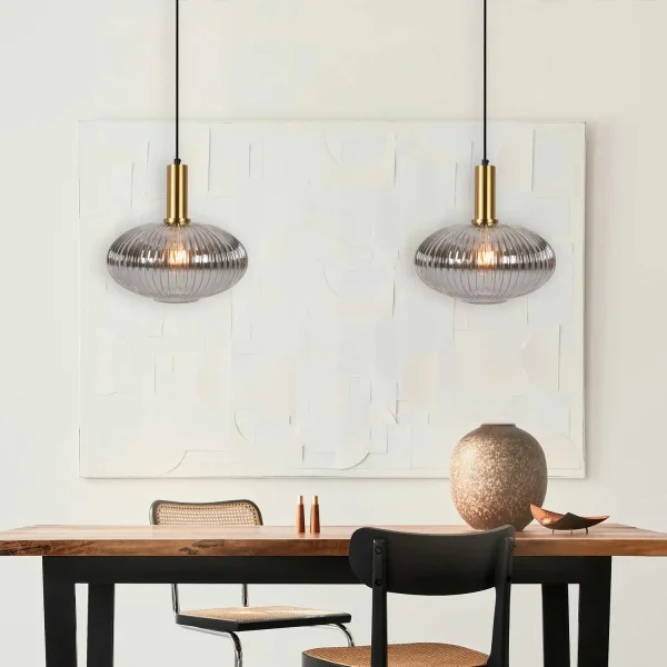 Lampada da soffitto 1 Luce Tulipa Fumé Ø30 E27 Shelby | Lampade e Illuminazione Lúzete