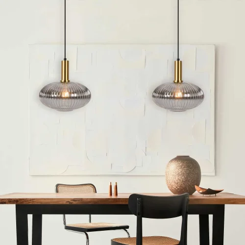 Lampada da soffitto 1 Luce Tulipa Fumé Ø30 E27 Shelby | Lampade e Illuminazione Lúzete