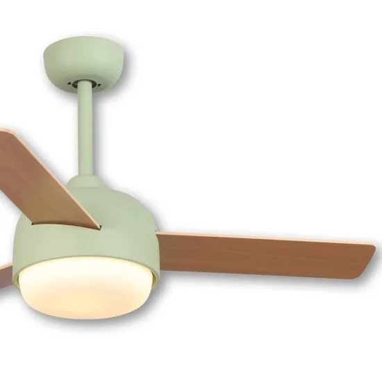 VENTILATORE DA SOFFITTO CON LUCE 24 W MOTORE DC 3 PALE VERDE/LEGNO RIVERDALE 2