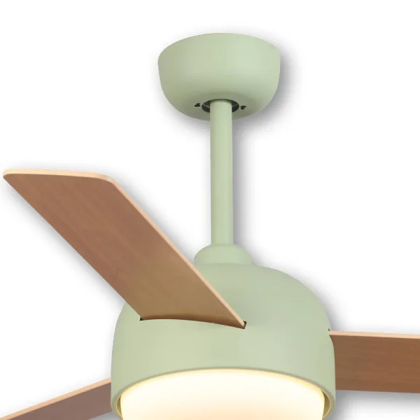 VENTILATORE DA SOFFITTO LED 24 W DIMMERABILE VERDE/LEGNO RIVERDALE