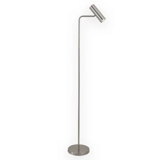 LAMPADA DA TERRA IN ACCIAIO NICHEL SATINATO ADARA