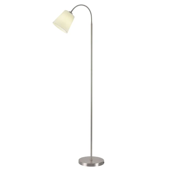 LAMPADA DA TERRA NICHEL SATINATO BIANCO PARALUME PAYTON