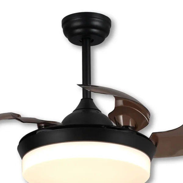 VENTILATORE DA SOFFITTO LED 36 W DIMMERABILE NERO SOLVIG