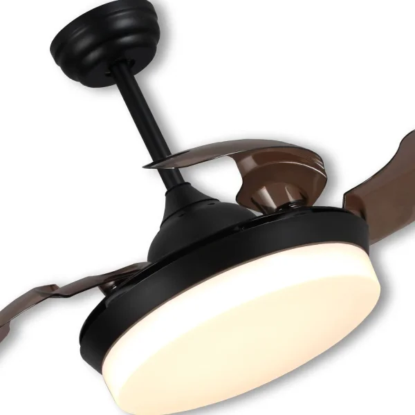 VENTILATORE DA SOFFITTO LED 36 W DIMMERABILE NERO SOLVIG