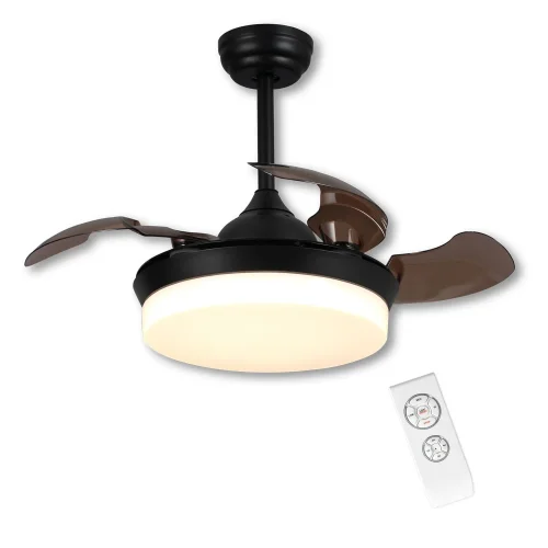 VENTILATORE DA SOFFITTO LED 36 W DIMMERABILE NERO SOLVIG VENTILATORE DA SOFFITTO LED 36 W DIMMERABILE NERO SOLVIG