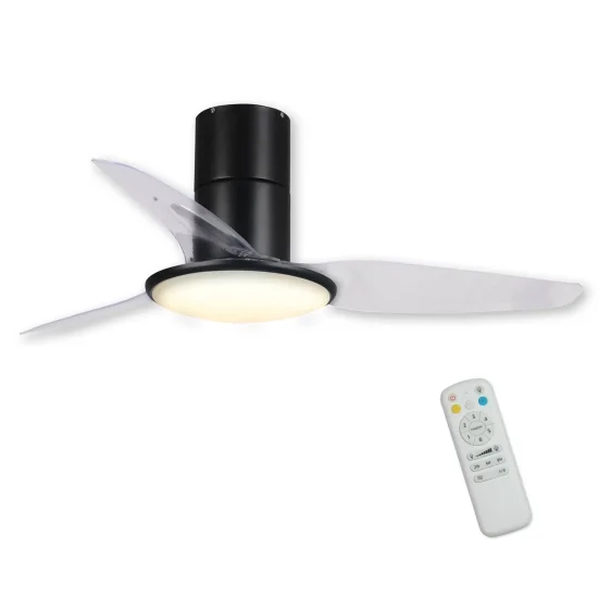 VENTILATORE DA SOFFITTO LED 24 W NERO ORIENTABILE ISOLDE