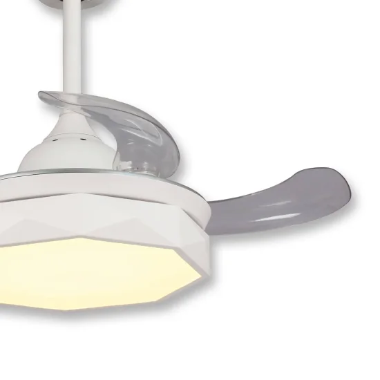 VENTILATORE DA SOFFITTO LED 29 W REGOLABILE BIANCO CON PALE PIEGHEVOLI PARMA 2