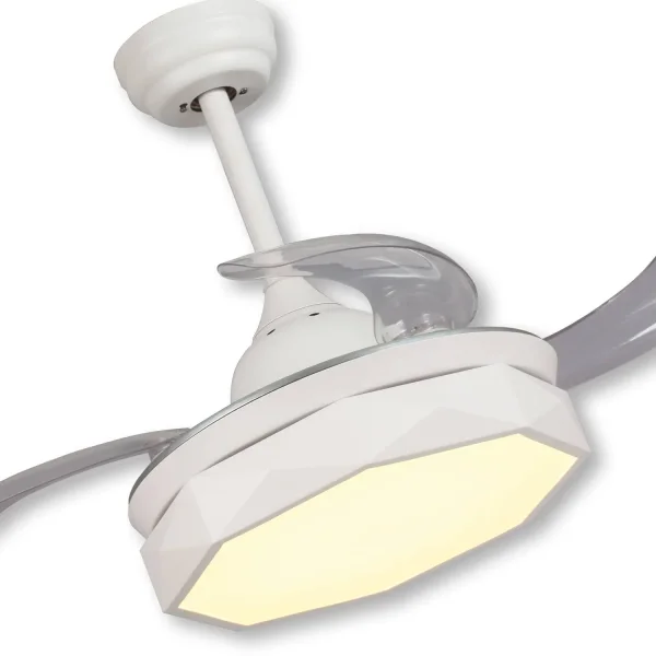VENTILATORE DA SOFFITTO LED 29 W DIMMERABILE BIANCO PIEGHEVOLE PARMA VENTILATORE DA SOFFITTO LED 29 W DIMMERABILE BIANCO PIEGHEVOLE PARMA