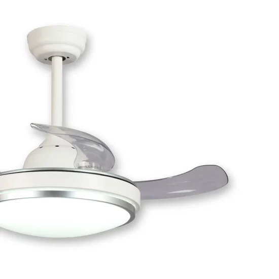 VENTILATORE DA SOFFITTO LED 29 W REGOLABILE BIANCO CON 4 PALE PIEGHEVOLI SILVERSTONE 2