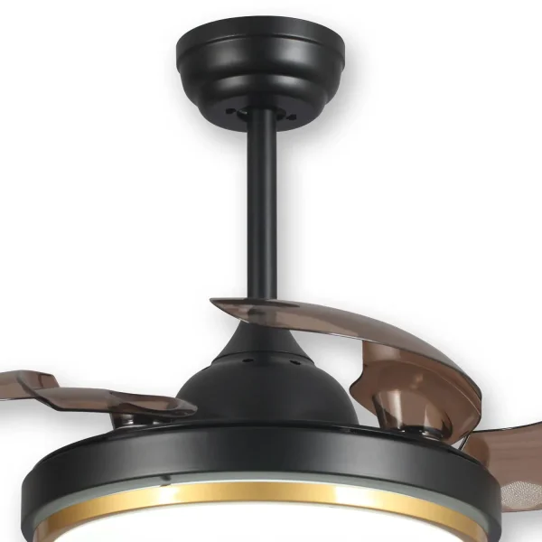 VENTILATORE DA SOFFITTO LED 29 W DIMMERABILE NERO PIEGHEVOLE SILVERSTONE