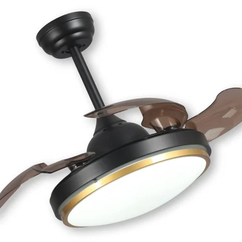 VENTILATORE DA SOFFITTO LED 29 W DIMMERABILE NERO PIEGHEVOLE SILVERSTONE
