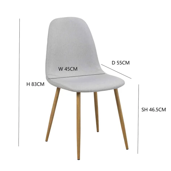 SEDIA DA PRANZO IMBOTTITA GRIGIO CHIARO