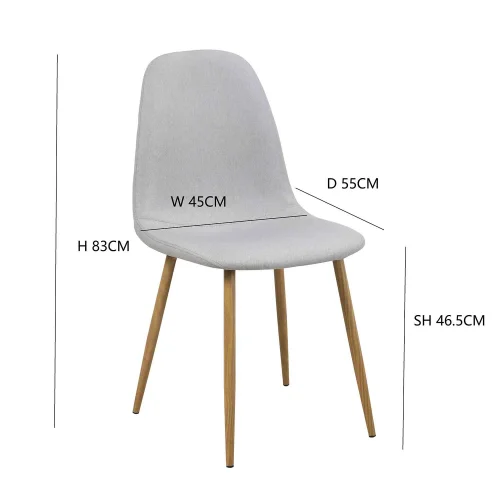 SEDIA DA PRANZO IMBOTTITA GRIGIO CHIARO