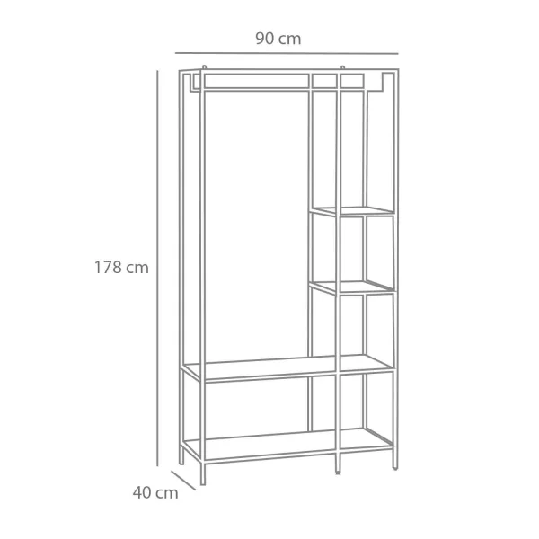SCAFFALE APPENDIABITI IN ROVERE SELENE/NERO
