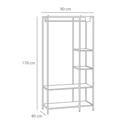 SCAFFALE APPENDIABITI IN ROVERE SELENE/NERO