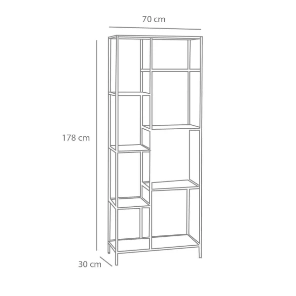 SCAFFALE SELENE ROVERE ALTO/NERO