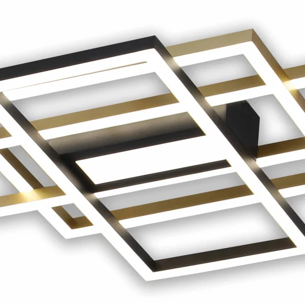 PLAFONIERA LED ORIENTABILE 110 W NERO/ORO ATTICUS