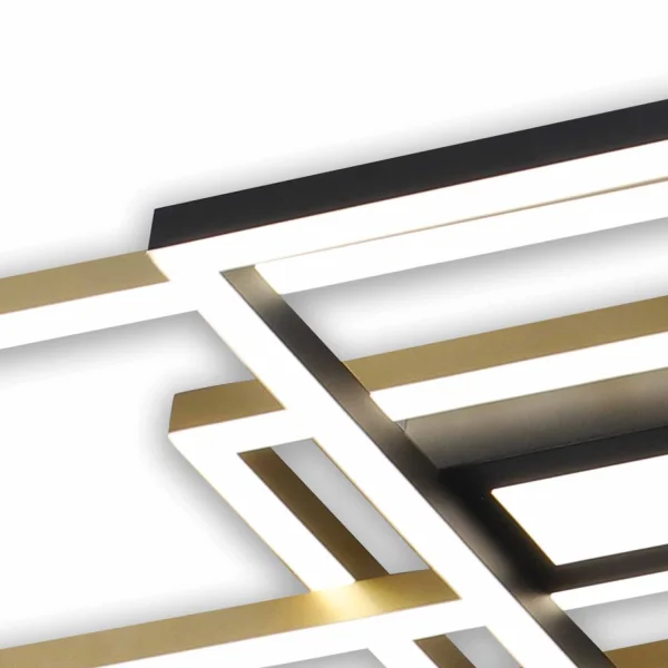 PLAFONIERA LED ORIENTABILE 110 W NERO/ORO ATTICUS