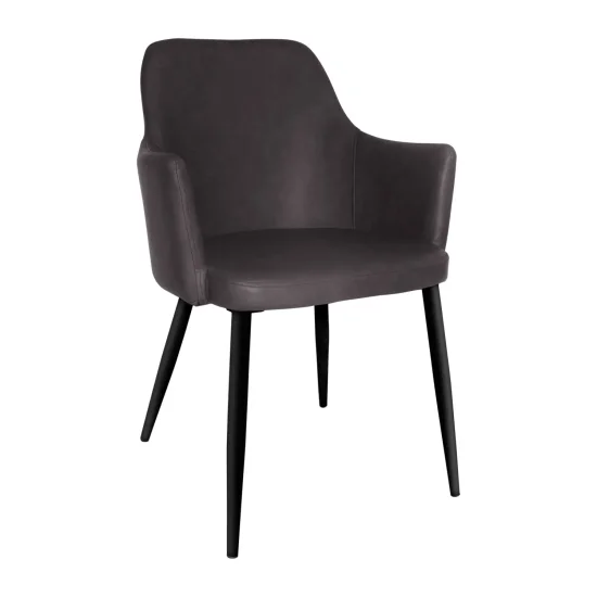 POLTRONA MANDARINA IN SIMILPELLE ANTRACITE GAMBE COLORE NERO