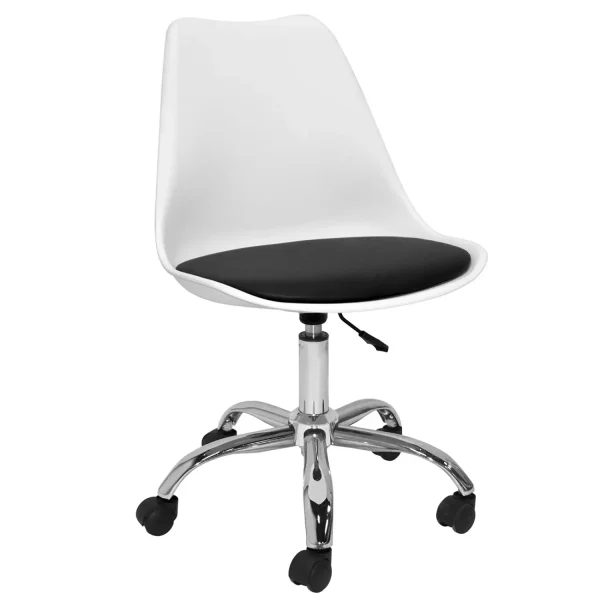 SILLA TOWER BLANCA/COJÍN NEGRO ESCRITORIO