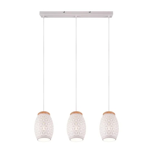 LAMPADARIO SOSPESO 3 LUCI IN METALLO BIANCO E27 BIRKITA