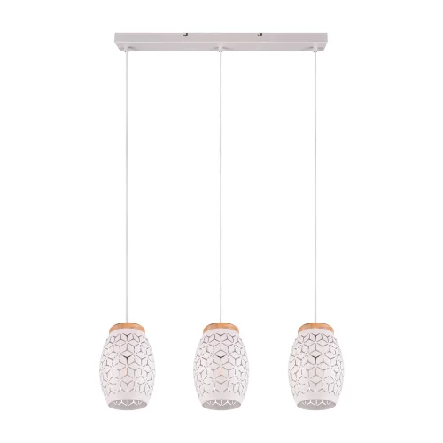 LAMPADARIO SOSPESO 3 LUCI IN METALLO BIANCO E27 BIRKITA