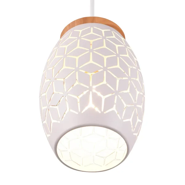 LAMPADARIO SOSPESO 3 LUCI IN METALLO BIANCO E27 BIRKITA