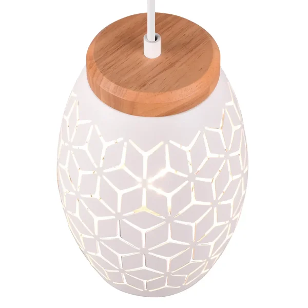 LAMPADARIO SOSPESO 3 LUCI IN METALLO BIANCO E27 BIRKITA