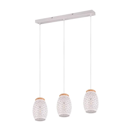 LAMPADARIO SOSPESO 3 LUCI IN METALLO BIANCO E27 BIRKITA