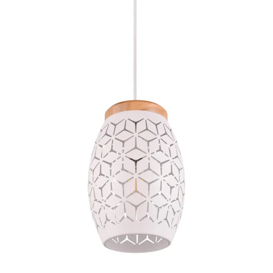SOSPENSIONE A SOFFITTO 1 LUCE METALLO BIANCO E27 BIRKITA 2