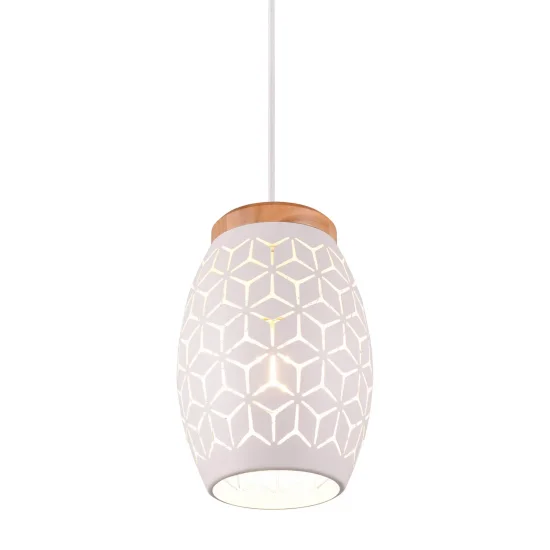 SOSPENSIONE A SOFFITTO 1 LUCE METALLO BIANCO E27 BIRKITA