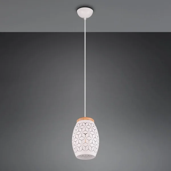 SOSPENSIONE A SOFFITTO 1 LUCE METALLO BIANCO E27 BIRKITA