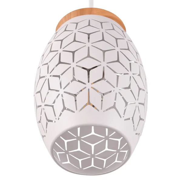 SOSPENSIONE A SOFFITTO 1 LUCE METALLO BIANCO E27 BIRKITA