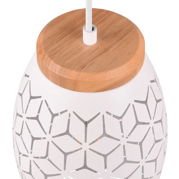 SOSPENSIONE A SOFFITTO 1 LUCE METALLO BIANCO E27 BIRKITA