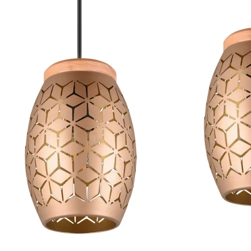 SOSPENSIONE A SOFFITTO 3 LUCI IN METALLO COLOR CAFFÈ E27 BIRKITA SOSPENSIONE A SOFFITTO 3 LUCI IN METALLO COLOR CAFFÈ E27 BIRKITA