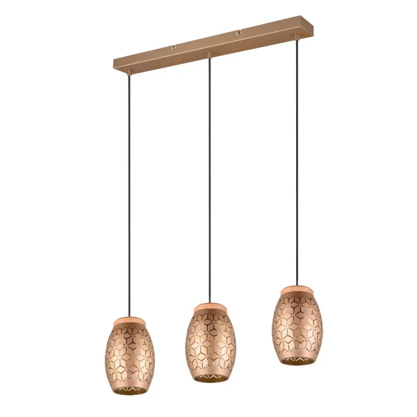 SOSPENSIONE A SOFFITTO 3 LUCI IN METALLO COLOR CAFFÈ E27 BIRKITA SOSPENSIONE A SOFFITTO 3 LUCI IN METALLO COLOR CAFFÈ E27 BIRKITA