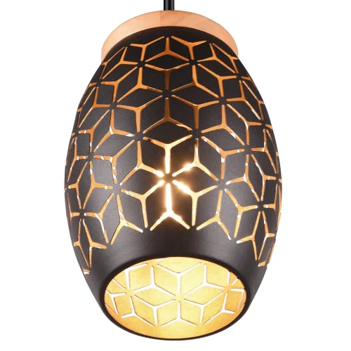 SOSPENSIONE A 3 LUCI IN METALLO NERO E27 BIRKITA