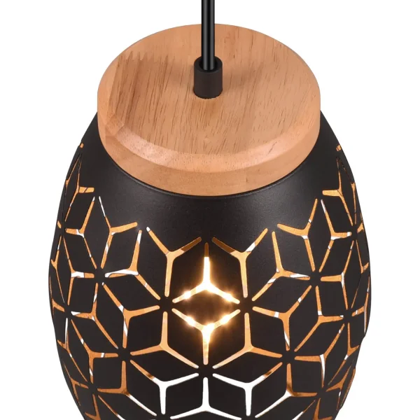 SOSPENSIONE A 3 LUCI IN METALLO NERO E27 BIRKITA