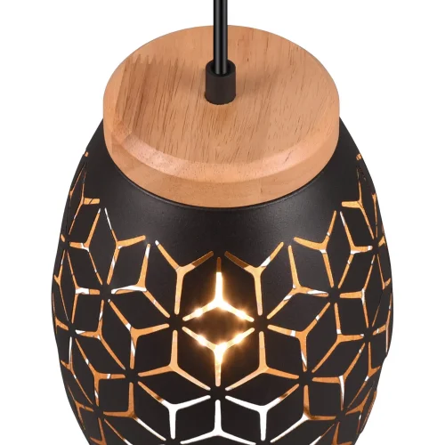 SOSPENSIONE A 3 LUCI IN METALLO NERO E27 BIRKITA