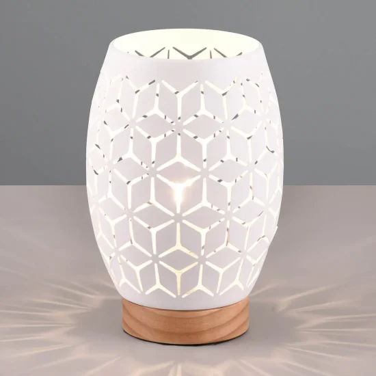LAMPADA DA TAVOLO 1 LUCE METALLO BIANCO E27 BIRKITA