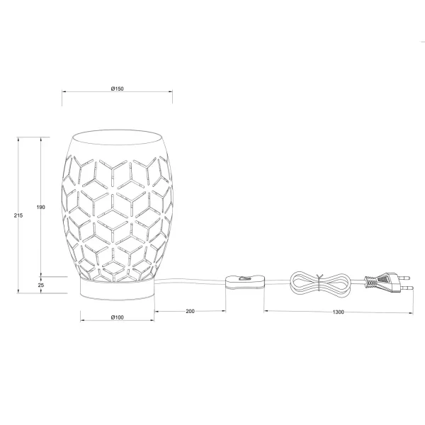 LAMPADA DA TAVOLO 1 LUCE METALLO BIANCO E27 BIRKITA LAMPADA DA TAVOLO 1 LUCE METALLO BIANCO E27 BIRKITA