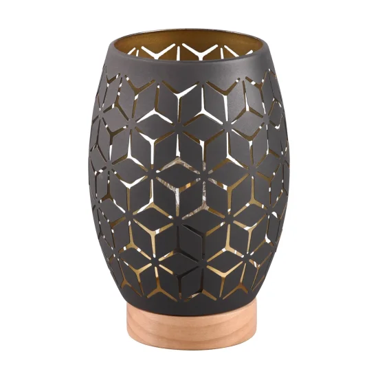 LAMPADA DA TAVOLO 1 LUCE METALLO NERO-ORO E27 BIRKITA 2